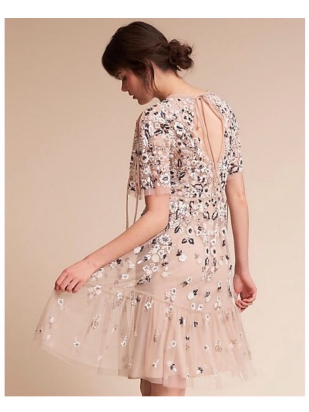 Needle & Thread Nude Tulle Midi Dress — image 5 of 6